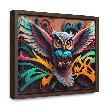 Vibrant Owl Symphony - Gallery Canvas Wraps, Horizontal Frame