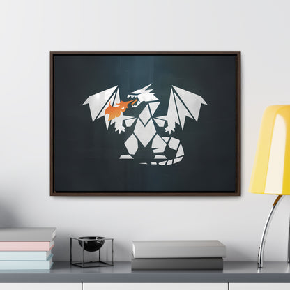 Origami Dragon Flame - Gallery Canvas Wraps, Horizontal Frame