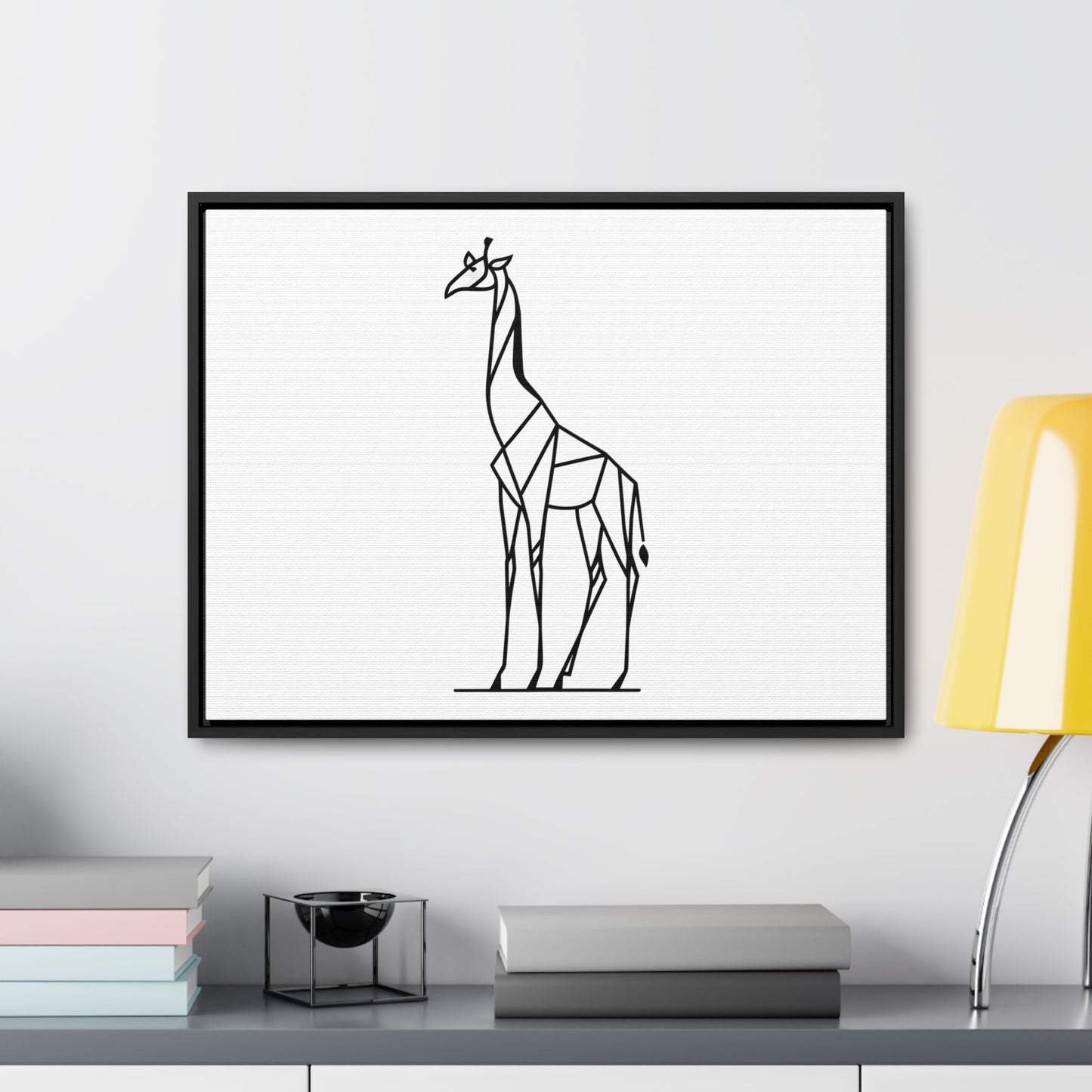 Geometric Giraffe Silhouette - Gallery Canvas Wraps, Horizontal Frame