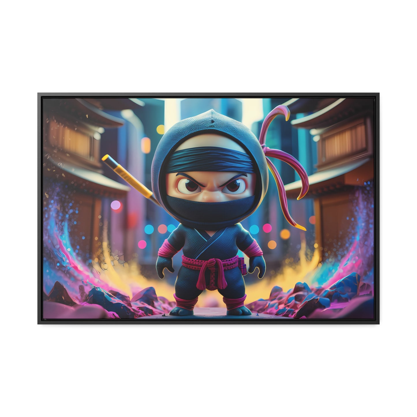 Tiny Ninja, Big Attitude - Gallery Canvas Wraps, Horizontal Frame