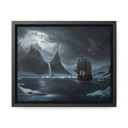 Dragons Over the Frozen Abyss - Gallery Canvas Wraps, Horizontal Frame