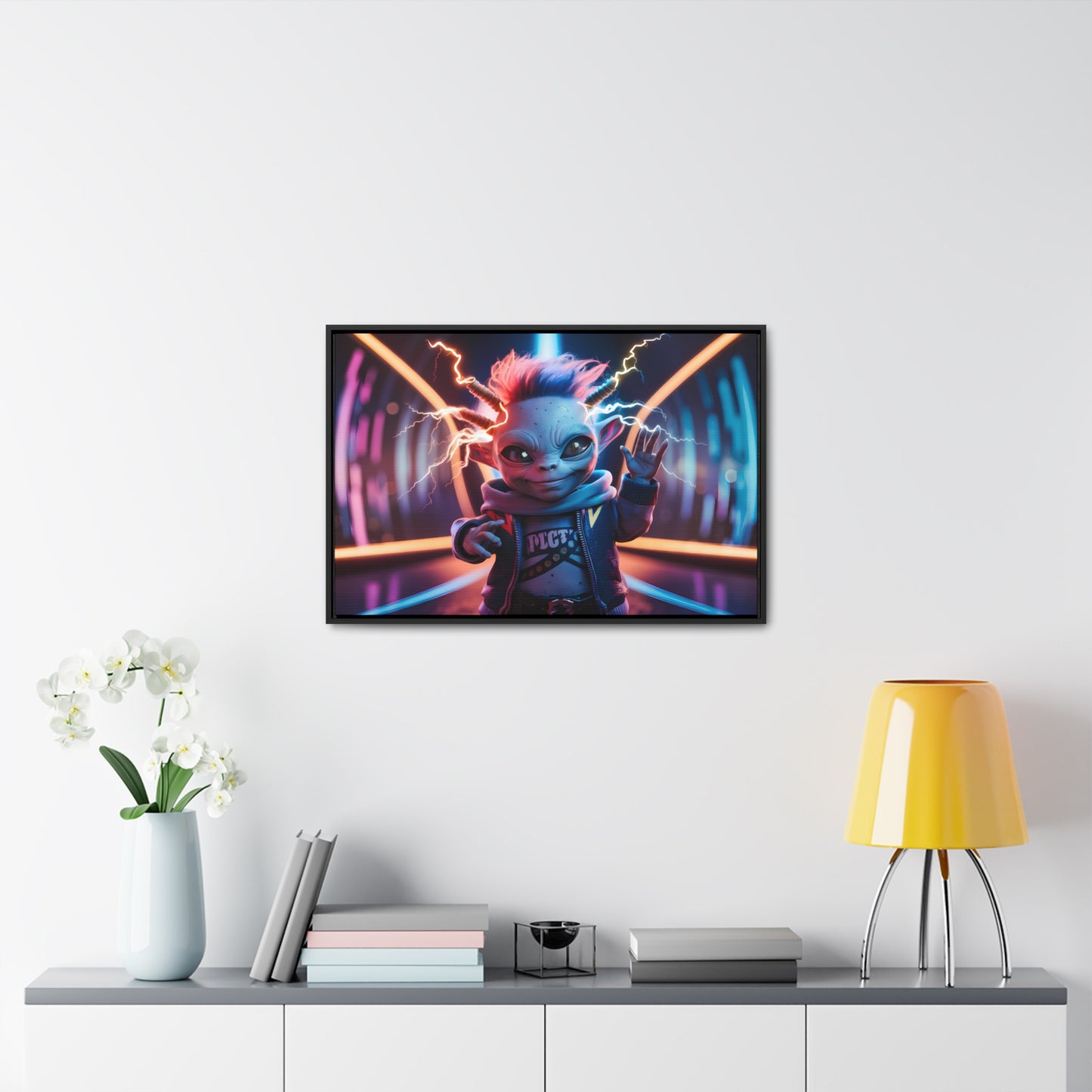 "Neon Spark" - Gallery Canvas Wraps, Horizontal Frame