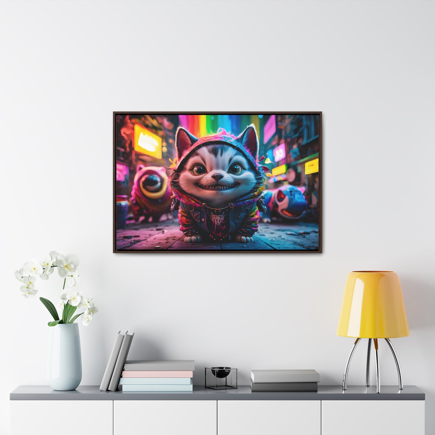 Cyberpunk Alley Cat Adventures - Gallery Canvas Wraps, Horizontal Frame