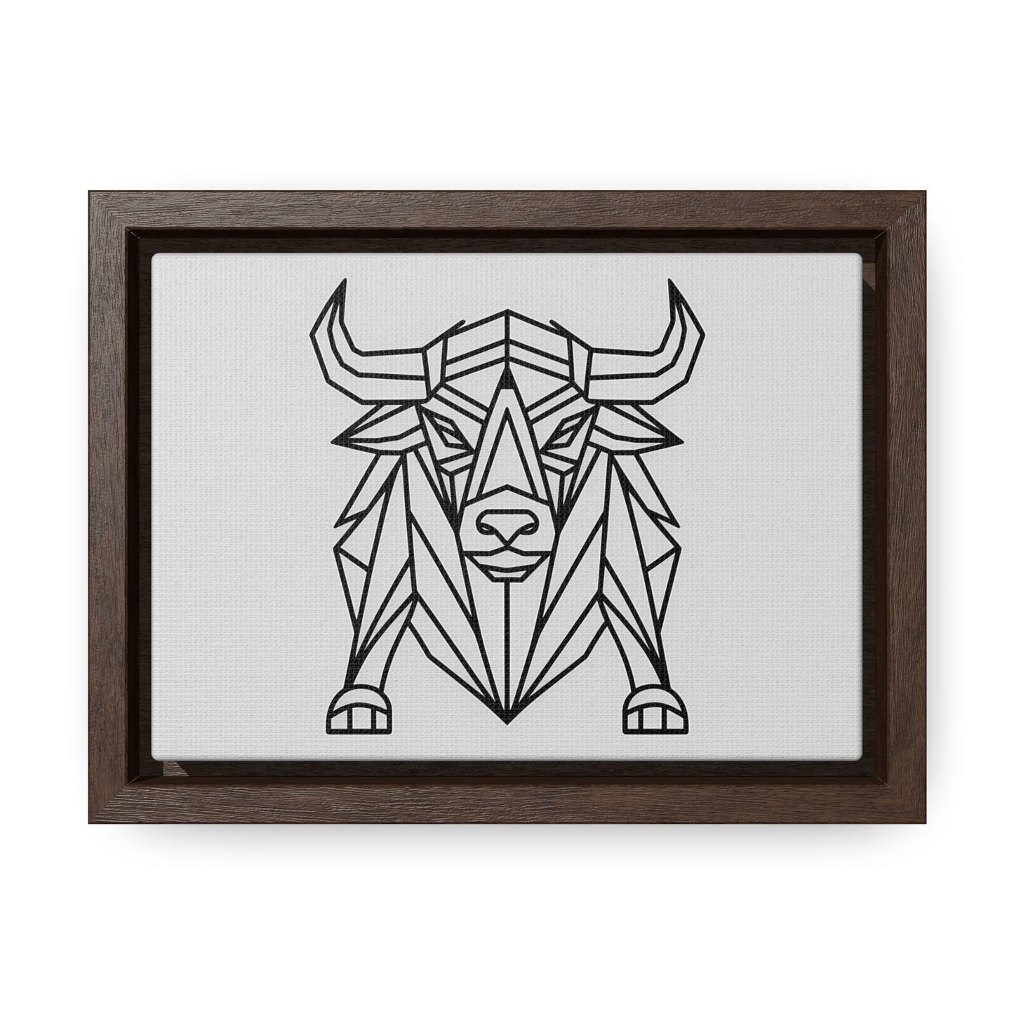 Geometric Bull - Gallery Canvas Wraps, Horizontal Frame