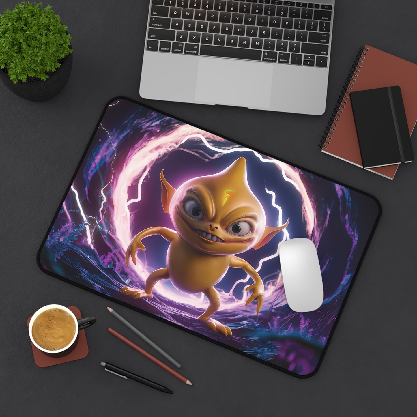 Cute Lightning Alien - Desk Mat