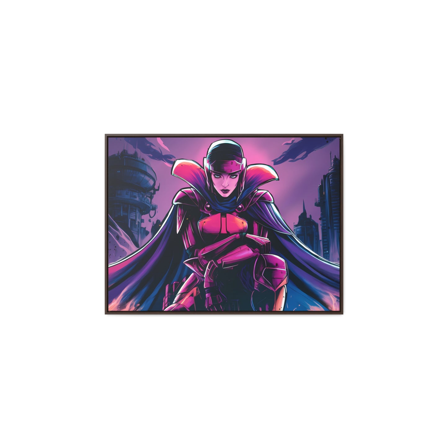 Guardian of the Neon Empire - Gallery Canvas Wraps, Horizontal Frame