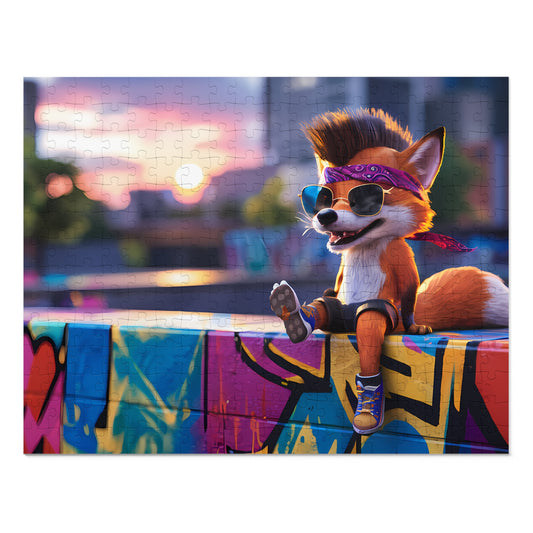 Sunset Vibes with a Cool Fox - Jigsaw Puzzle (30, 110, 252, 500,1000-Piece)