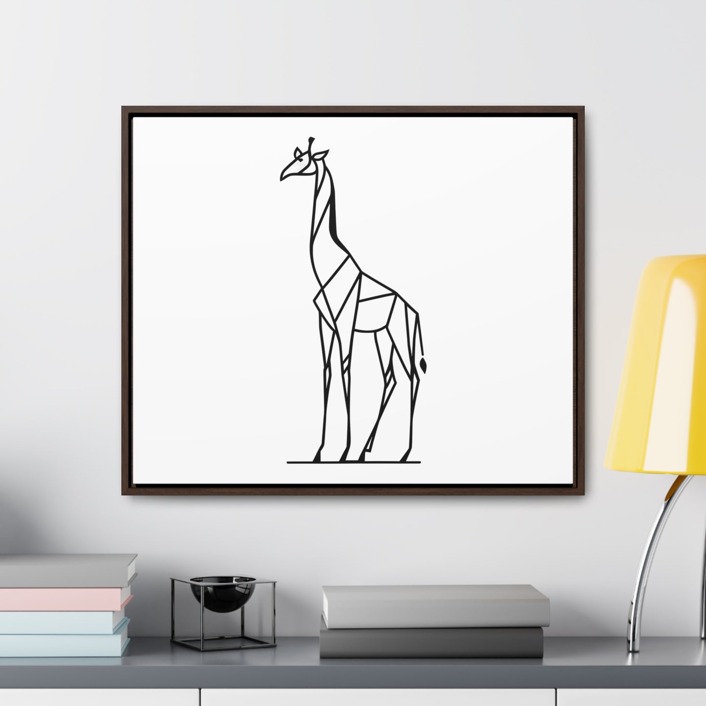 Geometric Giraffe Silhouette - Gallery Canvas Wraps, Horizontal Frame