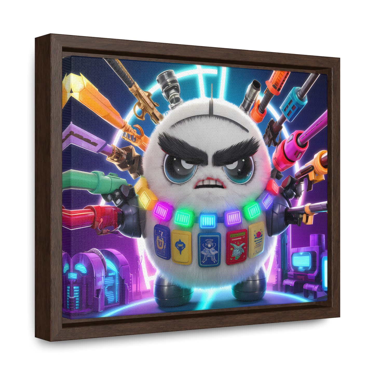 Battle-Ready Fluffbot: The Ultimate Arsenal - Gallery Canvas Wraps, Horizontal Frame