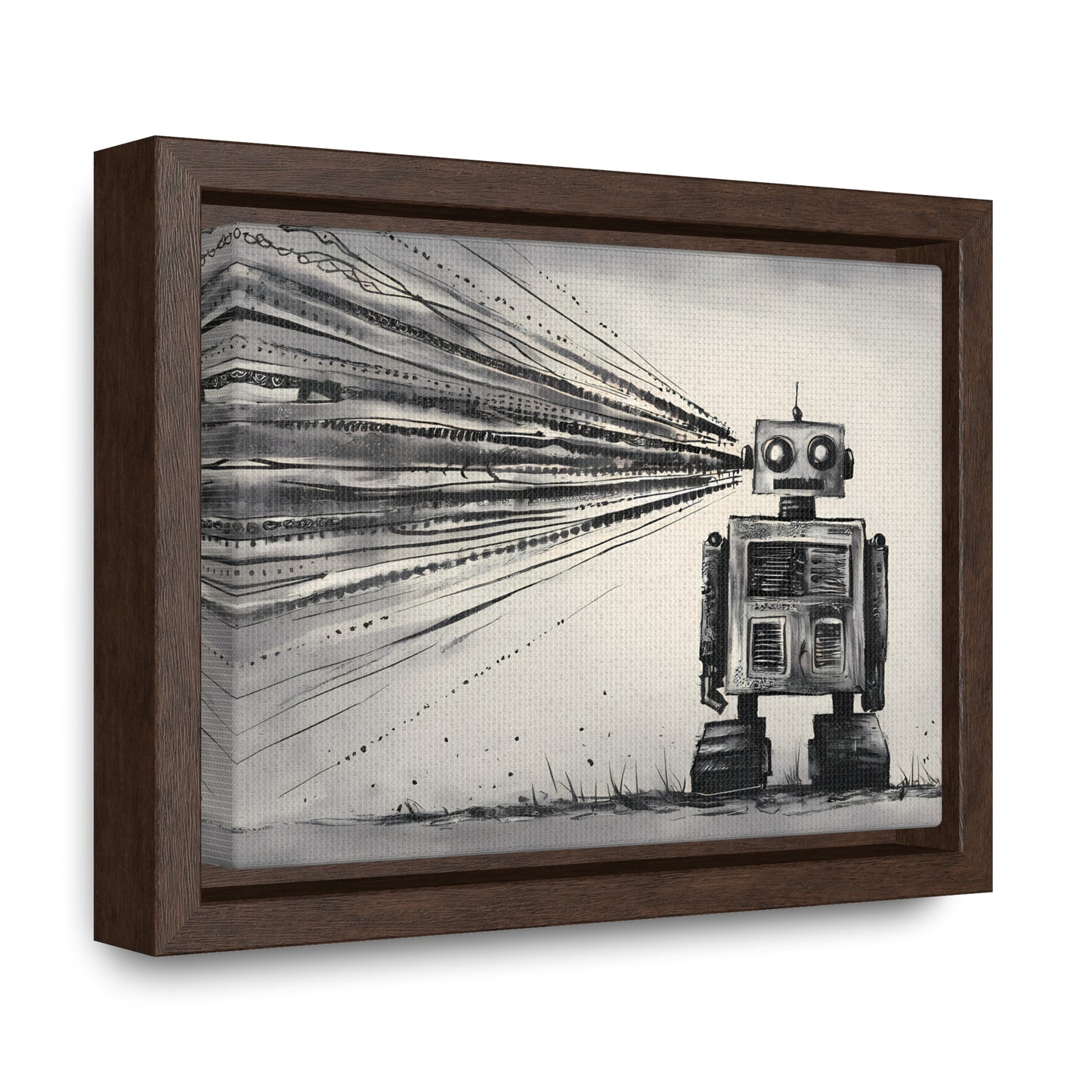 Echoes of the Machine Mind - Gallery Canvas Wraps, Horizontal Frame