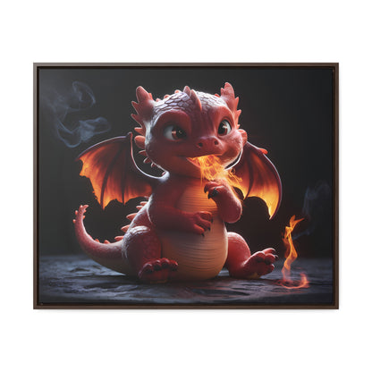 "Baby Dragon's First Flame" - Gallery Canvas Wraps, Horizontal Frame