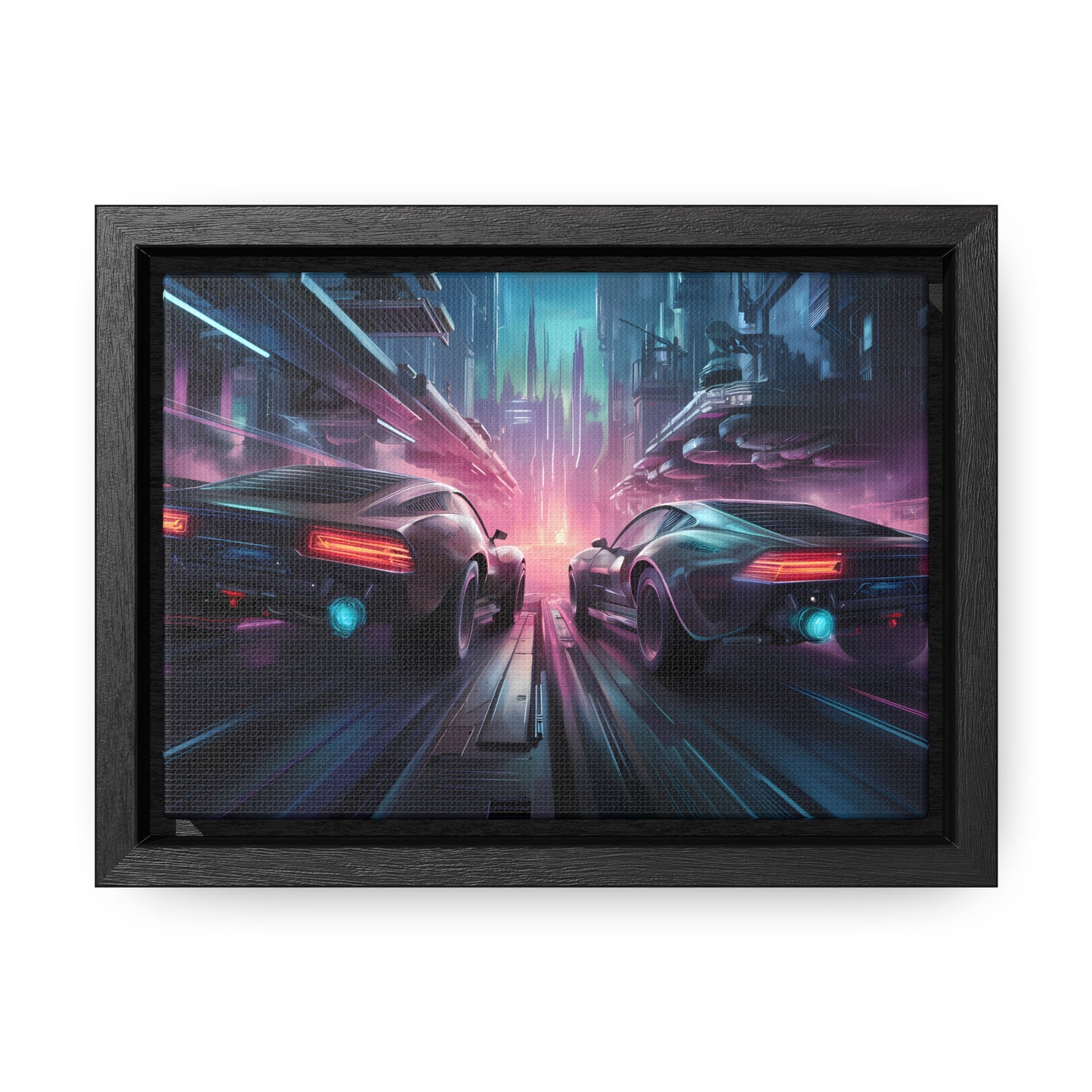 Neon Horizon: Velocity Clash - Gallery Canvas Wraps, Horizontal Frame