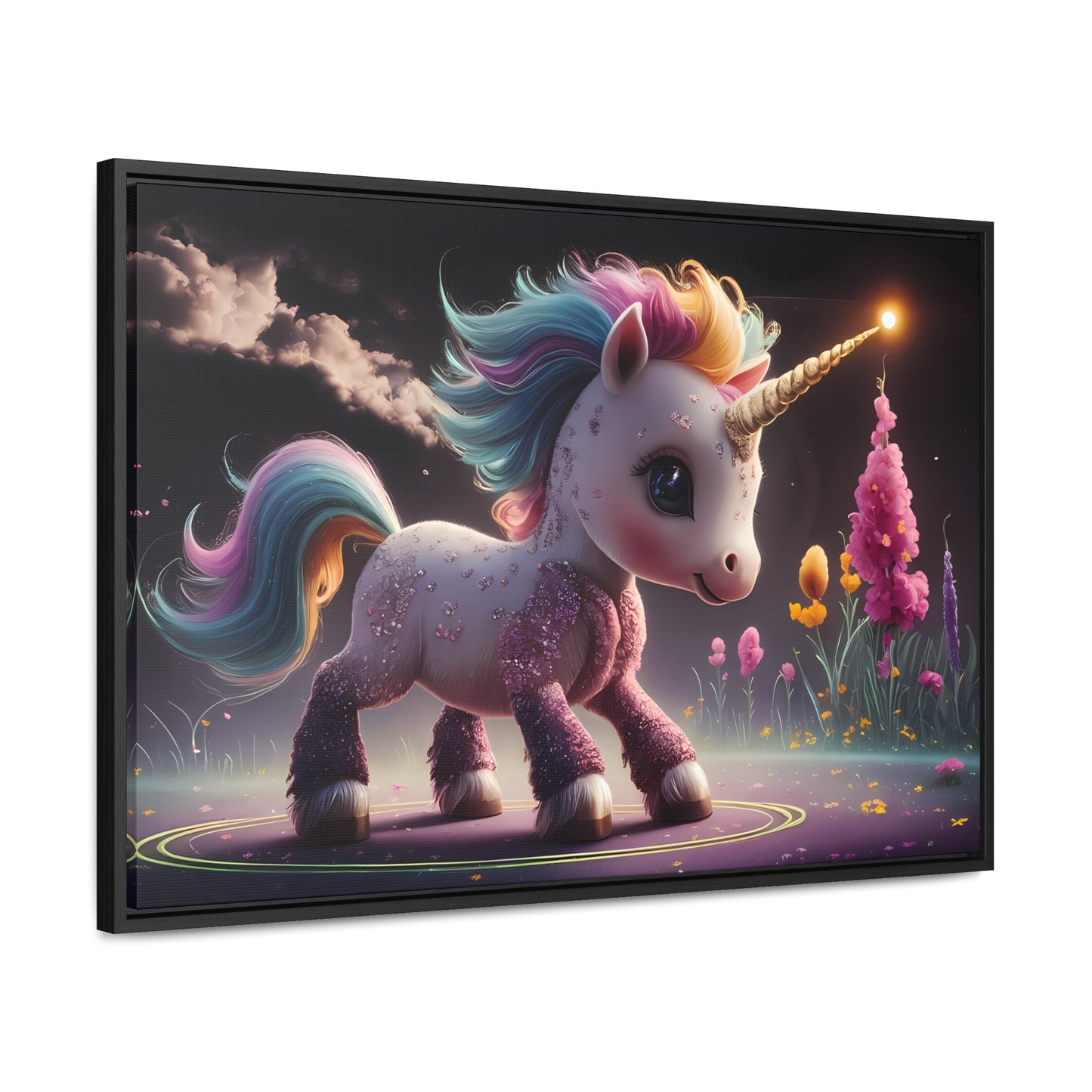 "Twilight Spark of the Enchanted Meadow" - Gallery Canvas Wraps, Horizontal Frame