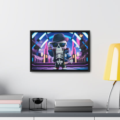 "Neon Skull Groove" - Gallery Canvas Wraps, Horizontal Frame