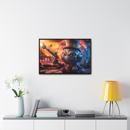 "Clockwork Gunslinger at Dusk" - Gallery Canvas Wraps, Horizontal Frame