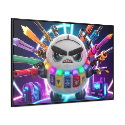 Battle-Ready Fluffbot: The Ultimate Arsenal - Gallery Canvas Wraps, Horizontal Frame