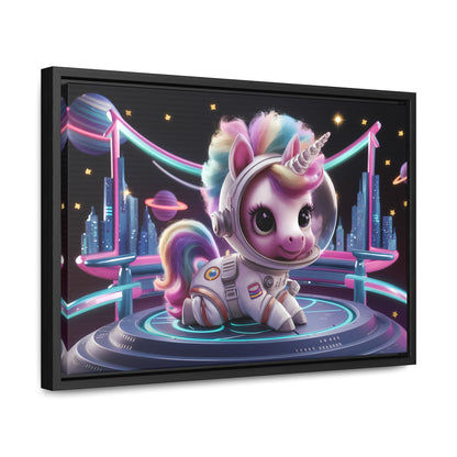 "Galactic Unicorn Explorer" - Gallery Canvas Wraps, Horizontal Frame