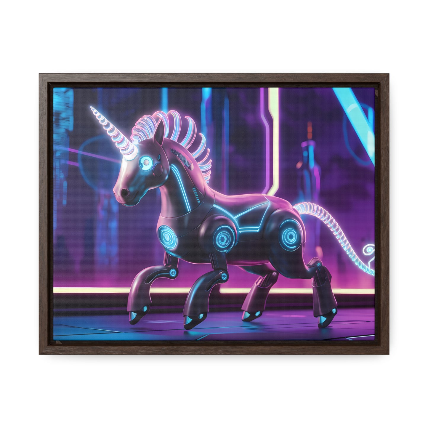 Cybernetic Unicorn - Gallery Canvas Wraps, Horizontal Frame