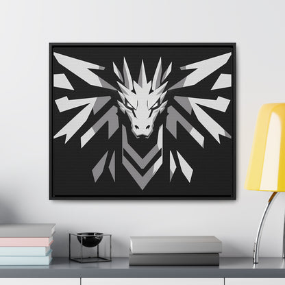 "Silver Dragon Crest" - Gallery Canvas Wraps, Horizontal Frame