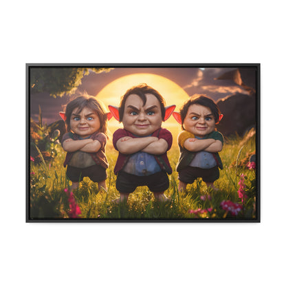 The Mischievous Trio at Sunset - Gallery Canvas Wraps, Horizontal Frame