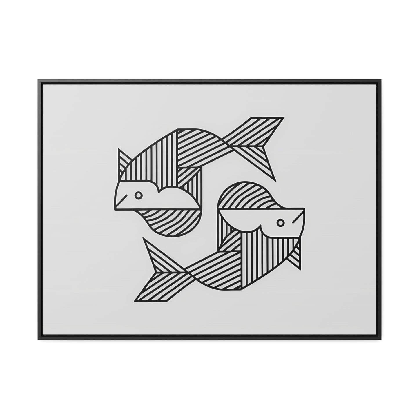 Pisces in Geometric Harmony - Gallery Canvas Wraps, Horizontal Frame