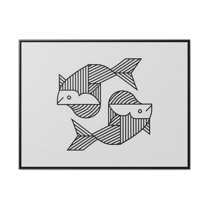 Pisces in Geometric Harmony - Gallery Canvas Wraps, Horizontal Frame