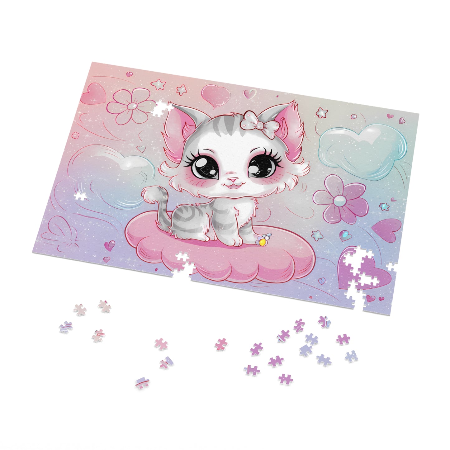 Dreamy Kitten on a Cloud - Jigsaw Puzzle (30, 110, 252, 500,1000-Piece)