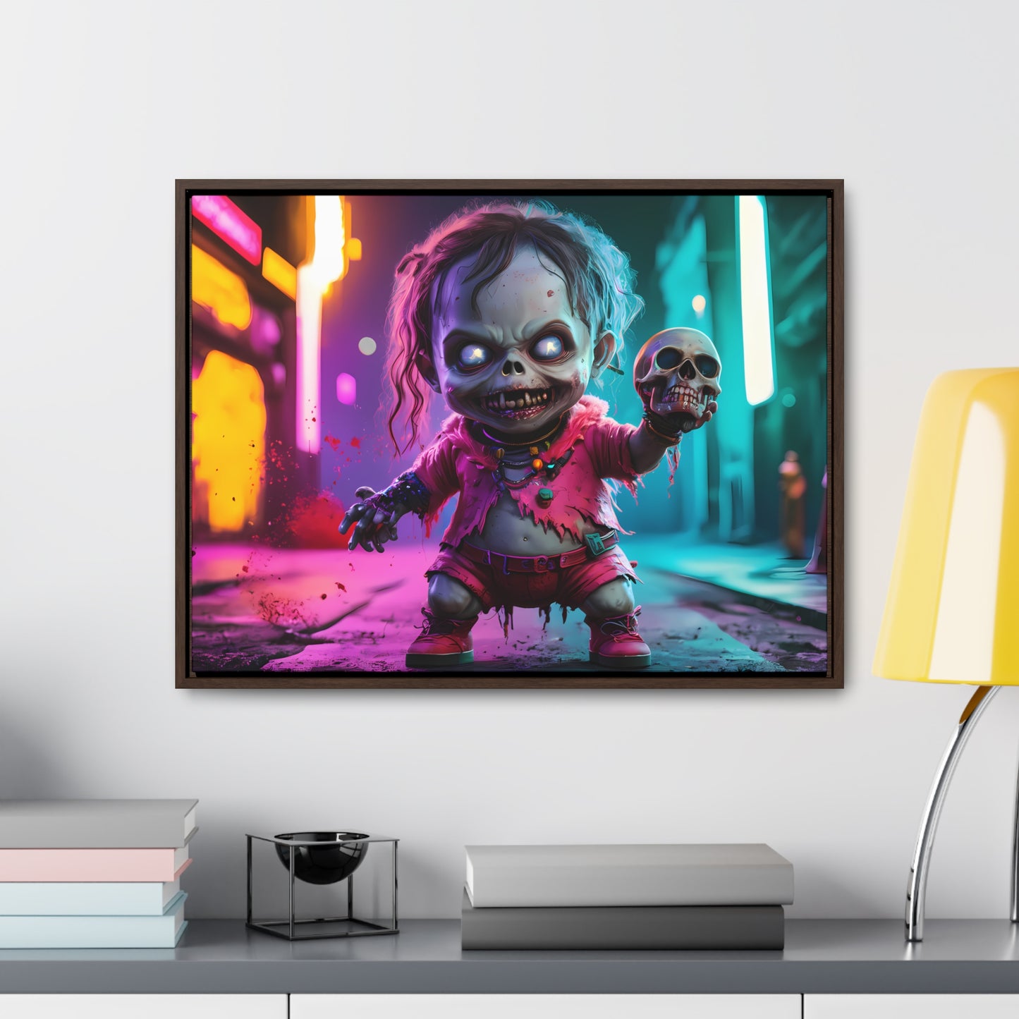 Nightmare in Neon City - Gallery Canvas Wraps, Horizontal Frame