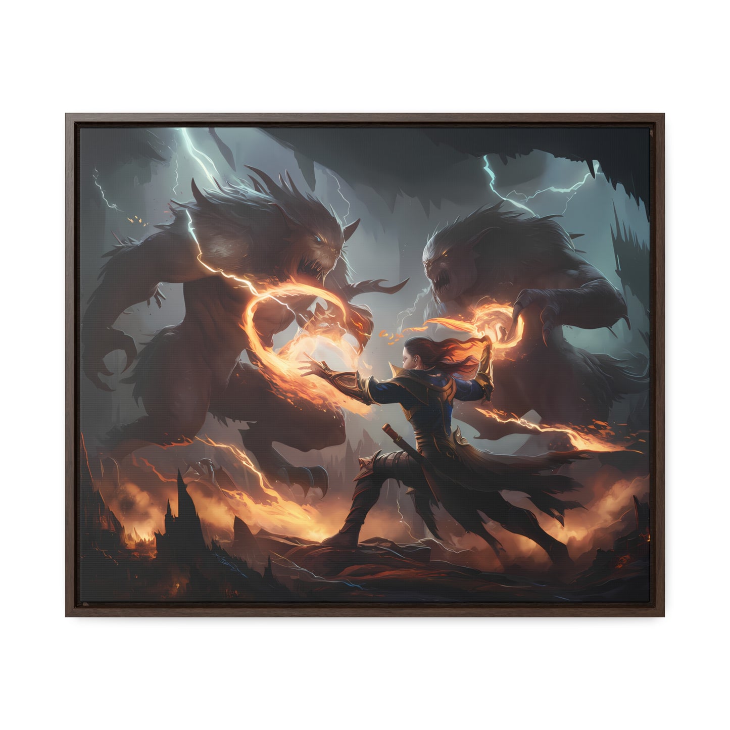 Duel of Thunder and Flame - Gallery Canvas Wraps, Horizontal Frame