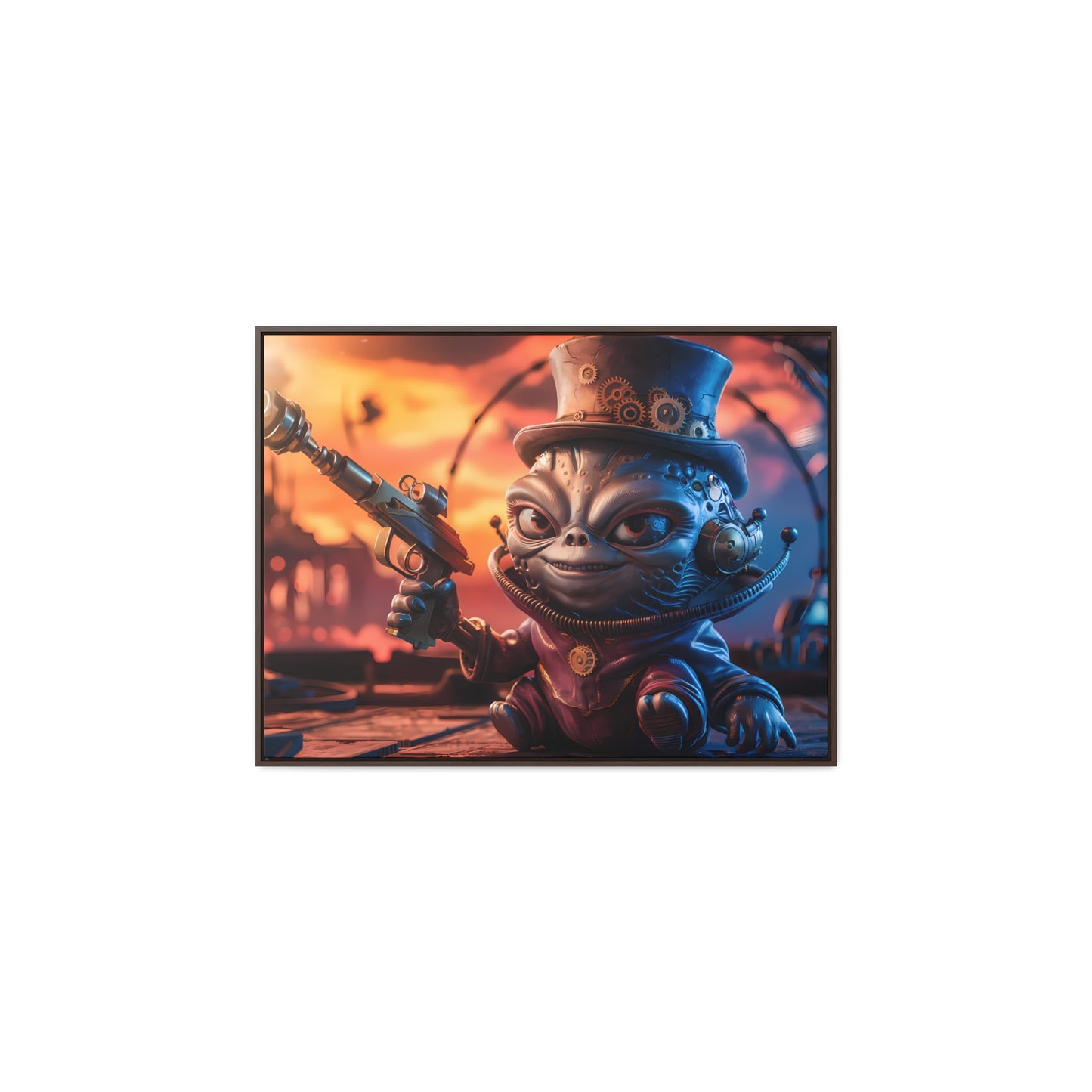 "Clockwork Gunslinger at Dusk" - Gallery Canvas Wraps, Horizontal Frame