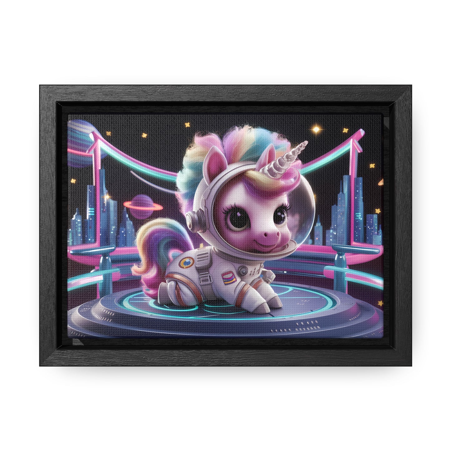 "Galactic Unicorn Explorer" - Gallery Canvas Wraps, Horizontal Frame