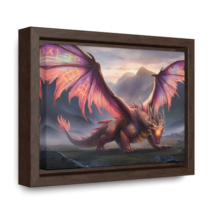 "The Arcane Guardian of the Crimson Peaks" - Gallery Canvas Wraps, Horizontal Frame