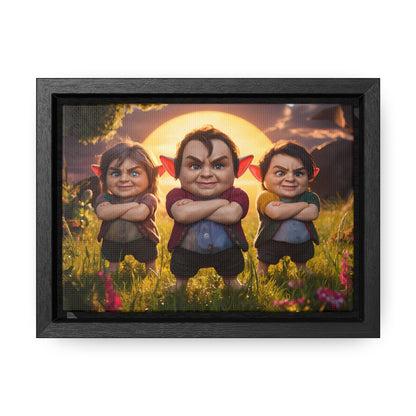 The Mischievous Trio at Sunset - Gallery Canvas Wraps, Horizontal Frame