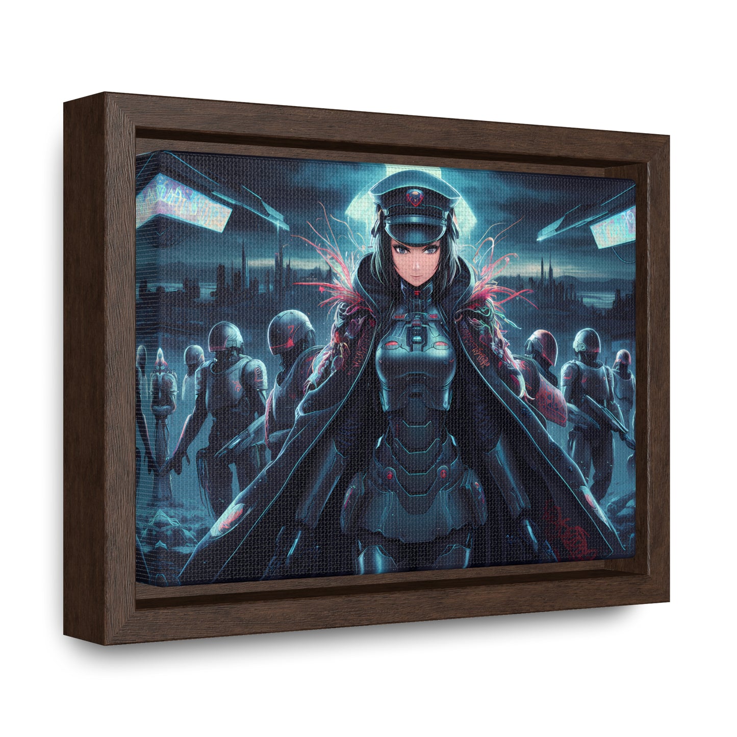 Cybernetic Enforcer: Rise of the Neon Syndicate - Gallery Canvas Wraps, Horizontal Frame