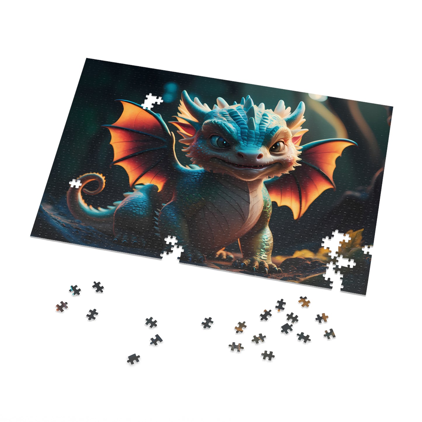 Baby Dragon in Enchanted Forest - Jigsaw Puzzle (30, 110, 252, 500,1000-Piece)