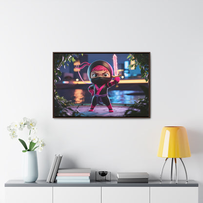 Blade of the Pink Ninja - Gallery Canvas Wraps, Horizontal Frame