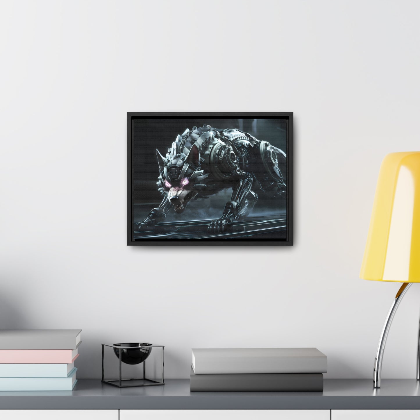 Cybernetic Alpha Wolf - Gallery Canvas Wraps, Horizontal Frame