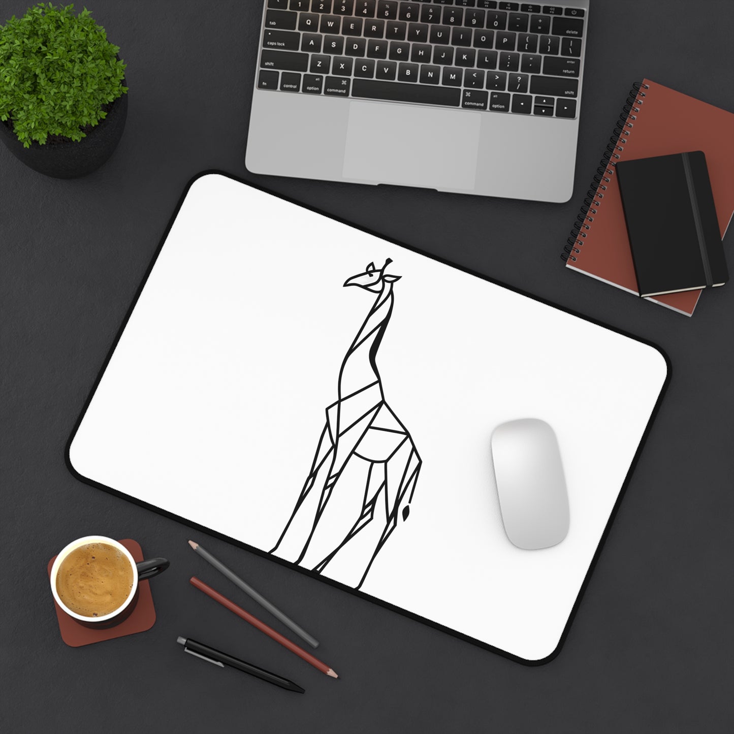 "Geometric Giraffe" - Desk Mat