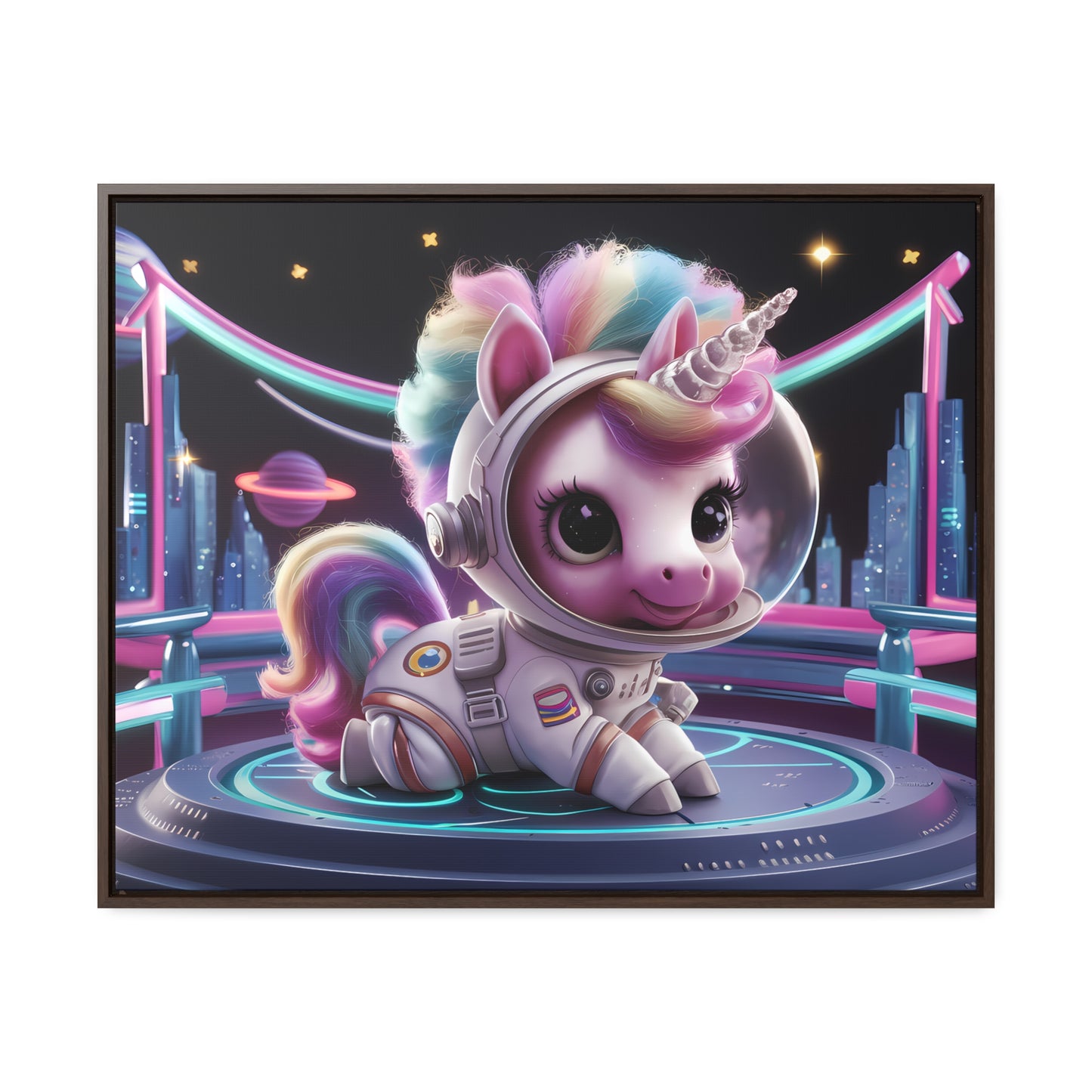 "Galactic Unicorn Explorer" - Gallery Canvas Wraps, Horizontal Frame