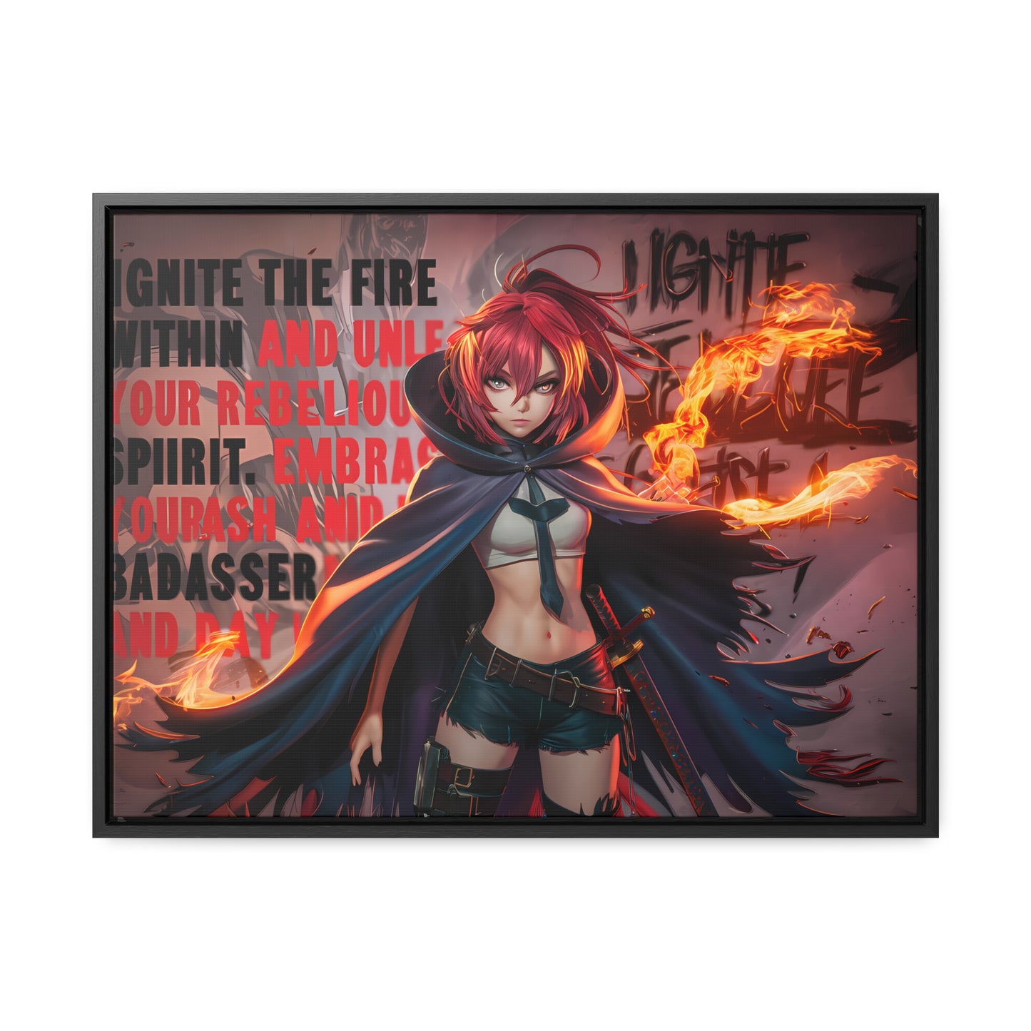 Rebel Flame Warrior - Gallery Canvas Wraps, Horizontal Frame