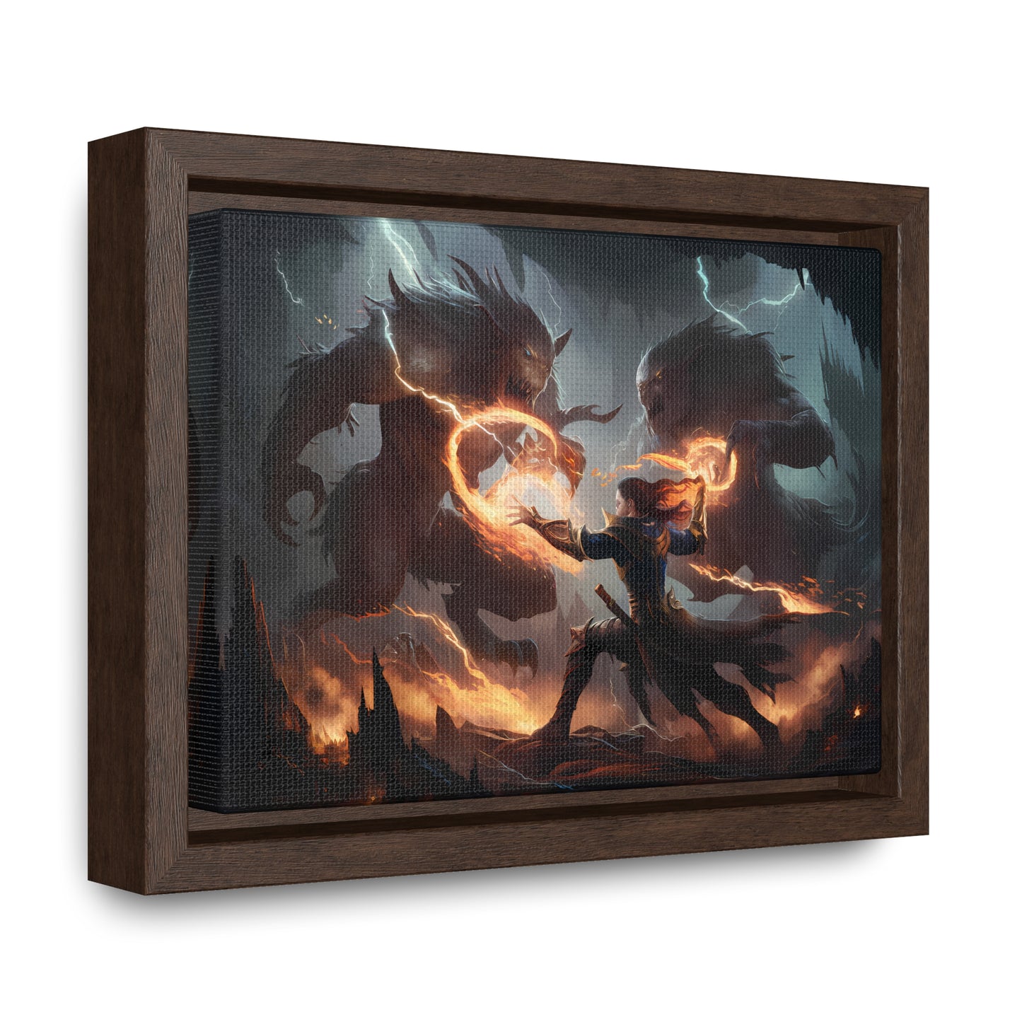 Duel of Thunder and Flame - Gallery Canvas Wraps, Horizontal Frame