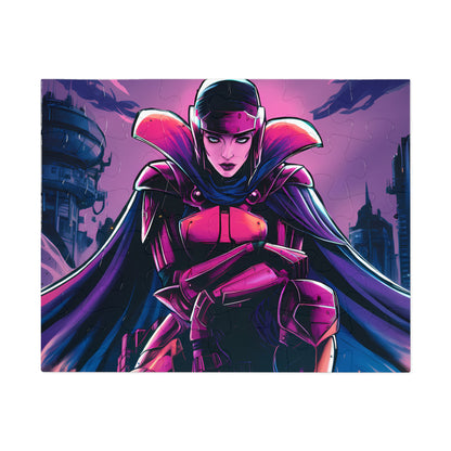 Crimson Enforcer of the Neon Fortress - Jigsaw Puzzle (30, 110, 252, 500,1000-Piece)