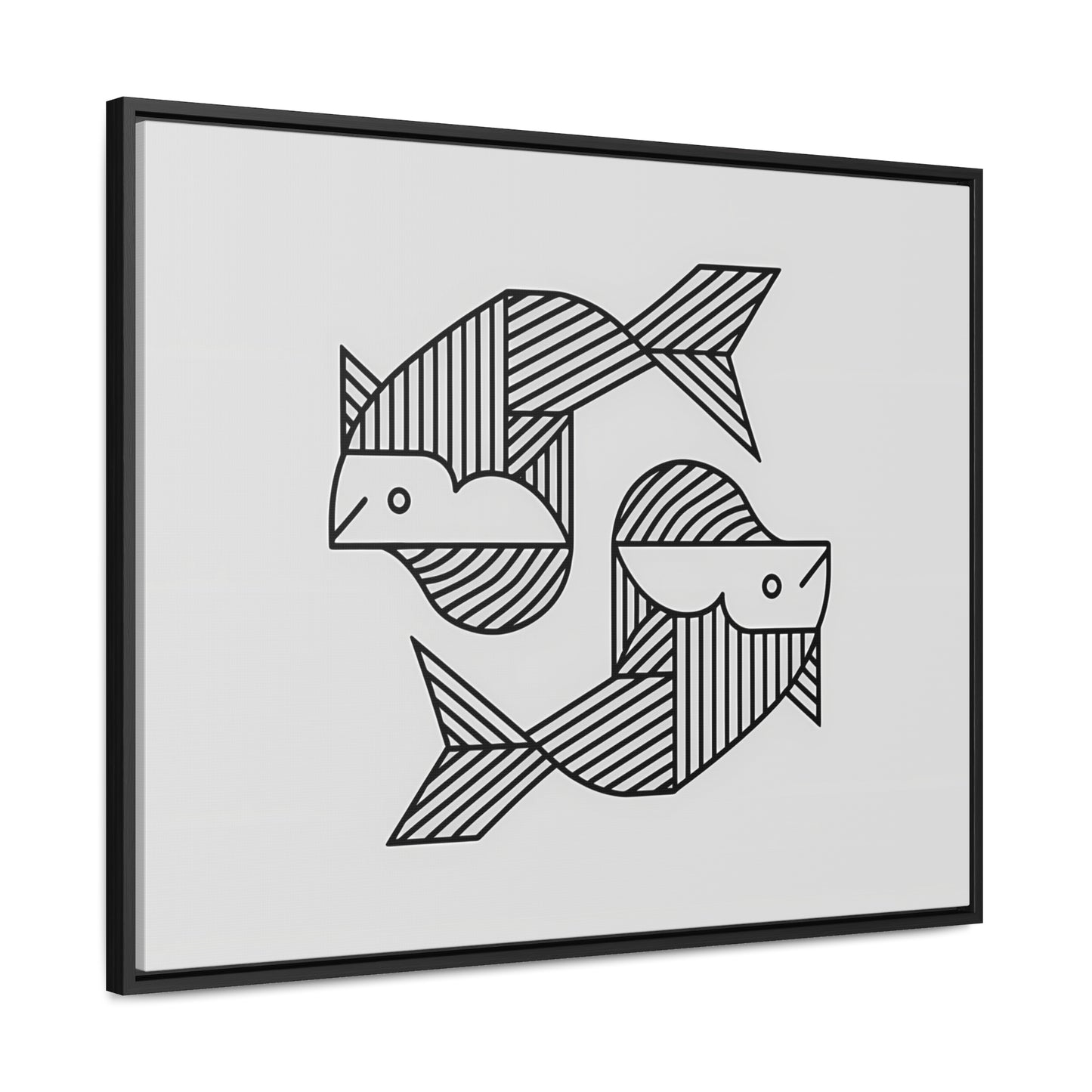 Pisces in Geometric Harmony - Gallery Canvas Wraps, Horizontal Frame