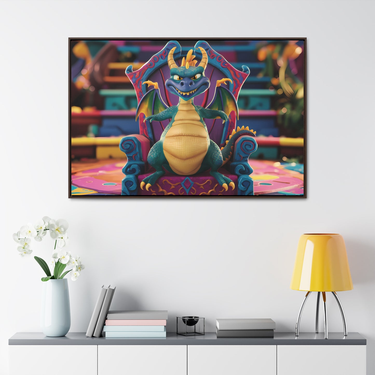 Dragon King on His Throne - Gallery Canvas Wraps, Horizontal Frame