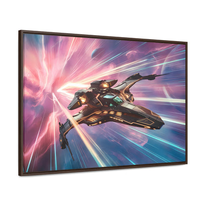 "Starship Through the Cosmic Rift" - Gallery Canvas Wraps, Horizontal Frame