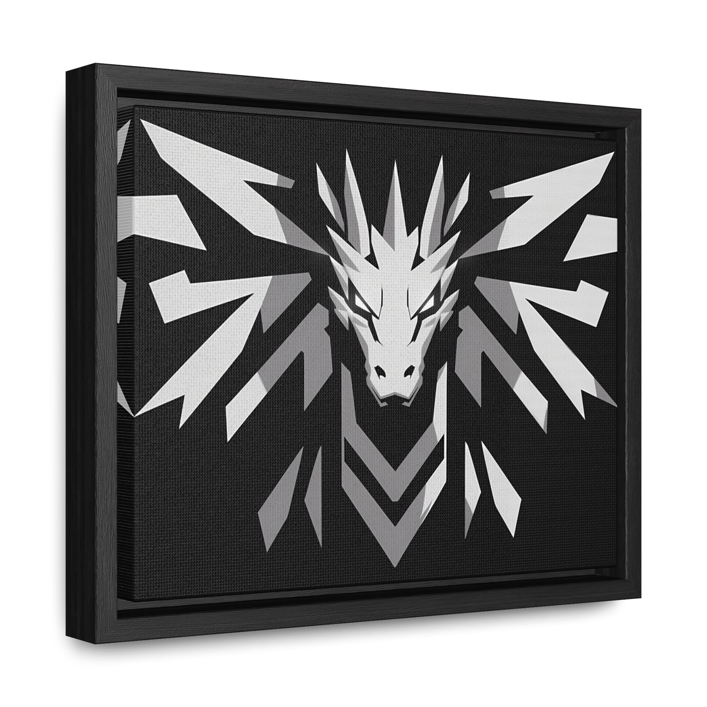 "Silver Dragon Crest" - Gallery Canvas Wraps, Horizontal Frame