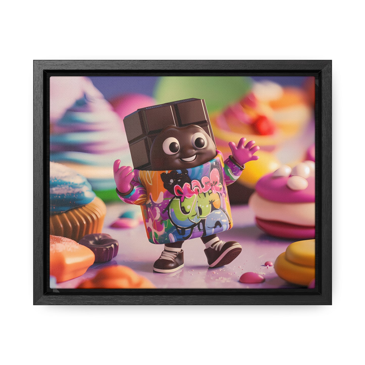 "Choco-Buddy's Sweet Adventure" - Gallery Canvas Wraps, Horizontal Frame