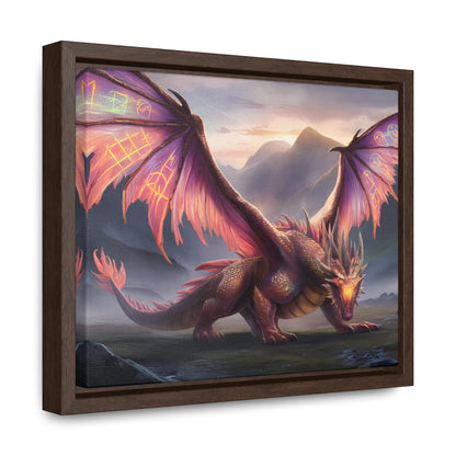 "The Arcane Guardian of the Crimson Peaks" - Gallery Canvas Wraps, Horizontal Frame