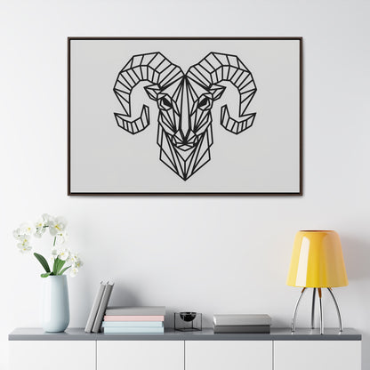 Geometric Ram's Head - Gallery Canvas Wraps, Horizontal Frame