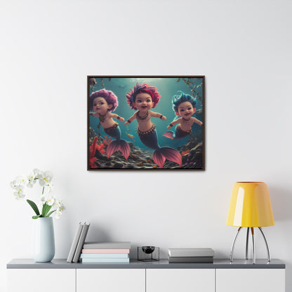 Aquatic Mischief - Gallery Canvas Wraps, Horizontal Frame